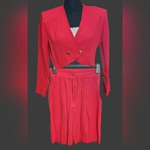 Vintage 80s T Juniors Outfit Set in Red